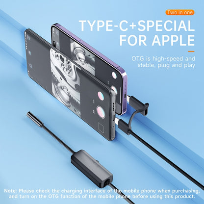 AN112 2 in 1 USB-C / Type-C + 8 Pin Interface 5.5mm HD Industry Endoscope, Length:2m Hard Tube -  by PMC Jewellery | Online Shopping South Africa | PMC Jewellery | Buy Now Pay Later Mobicred