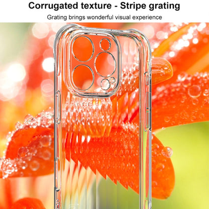 For iPhone 16 Pro IMAK Corrugated Texture Airbag TPU Phone Case(Transparent Black) - iPhone 16 Pro Cases by imak | Online Shopping South Africa | PMC Jewellery | Buy Now Pay Later Mobicred