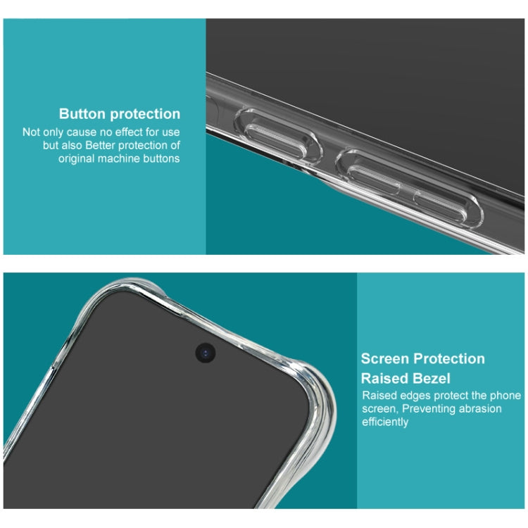 For iPhone 16 Pro IMAK Corrugated Texture Airbag TPU Phone Case(Transparent Black) - iPhone 16 Pro Cases by imak | Online Shopping South Africa | PMC TechLife | Buy Now Pay Later Mobicred