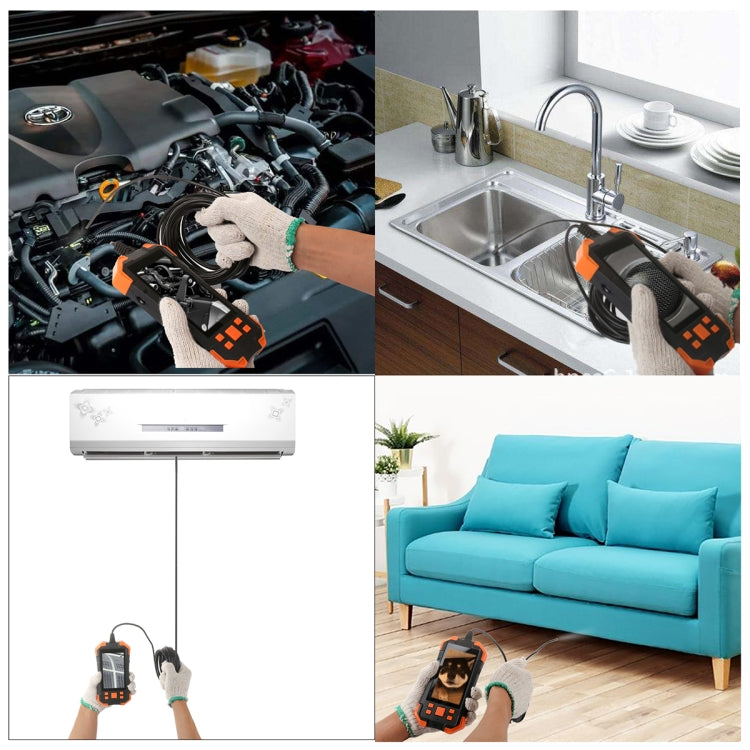 T20 4.3 inch IPS Screen 8mm Single Camera IP67 Waterproof Hard Cable Digital Endoscope, Length:3.5m(Black Orange) -  by PMC TechLife | Online Shopping South Africa | PMC TechLife | Buy Now Pay Later Mobicred