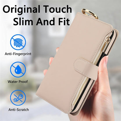 For Samsung Galaxy S24 5G Crossbody Ring Multifunctional Wallet Leather Phone Case(White) - Galaxy S24 5G Cases by PMC Jewellery | Online Shopping South Africa | PMC Jewellery | Buy Now Pay Later Mobicred