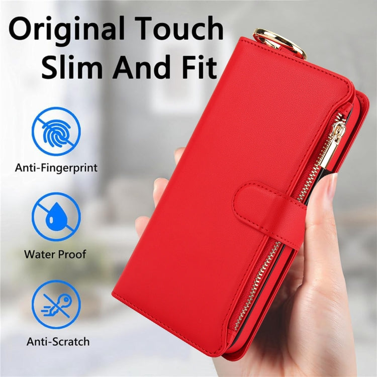 For Samsung Galaxy S24 5G Crossbody Ring Multifunctional Wallet Leather Phone Case(Red) - Galaxy S24 5G Cases by PMC Jewellery | Online Shopping South Africa | PMC Jewellery | Buy Now Pay Later Mobicred