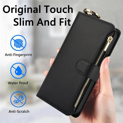 For Samsung Galaxy S24+ 5G Crossbody Ring Multifunctional Wallet Leather Phone Case(Black) - Galaxy S24+ 5G Cases by PMC Jewellery | Online Shopping South Africa | PMC Jewellery | Buy Now Pay Later Mobicred