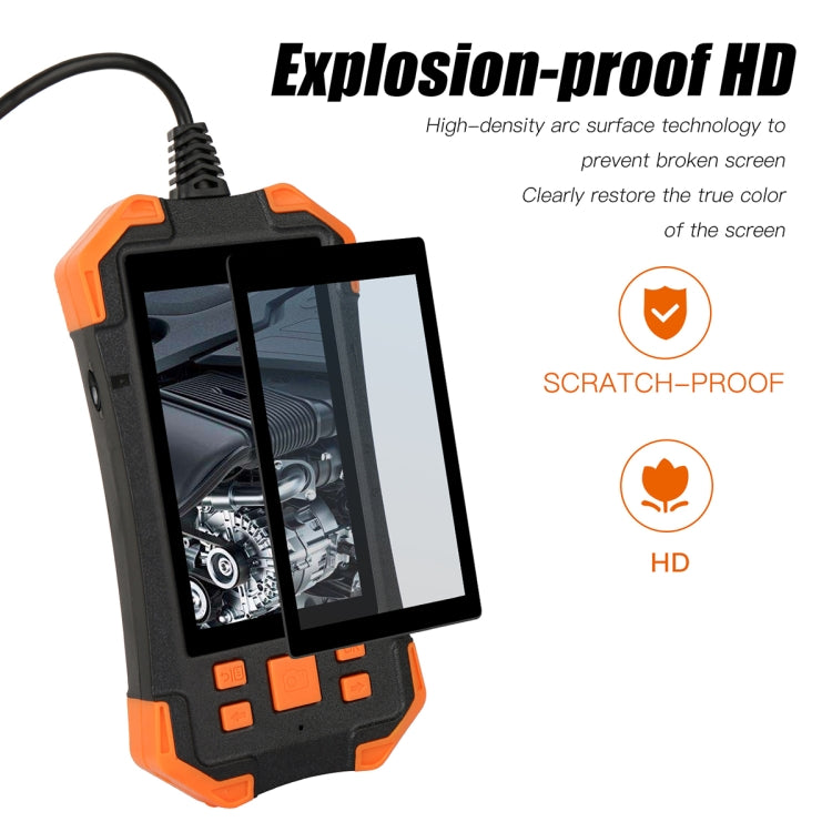 T20 4.3 inch IPS Screen 5.5mm Dual Camera IP67 Waterproof Hard Cable Digital Endoscope, Length:1m(Black Orange) -  by PMC TechLife | Online Shopping South Africa | PMC TechLife | Buy Now Pay Later Mobicred