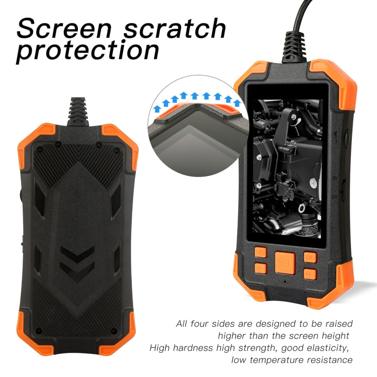 T20 4.3 inch IPS Screen 7.9mm Triple Camera IP67 Waterproof Hard Cable Digital Endoscope, Length:5m(Black Orange) -  by PMC TechLife | Online Shopping South Africa | PMC TechLife | Buy Now Pay Later Mobicred