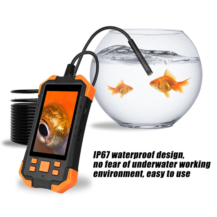 T20 4.3 inch IPS Screen 7.9mm Triple Camera IP67 Waterproof Hard Cable Digital Endoscope, Length:3.5m(Black Orange) -  by PMC TechLife | Online Shopping South Africa | PMC TechLife | Buy Now Pay Later Mobicred