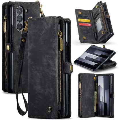 For Samsung Galaxy Z Fold6 5G CaseMe 008 Multifunctional Zipper Wallet Leather Phone Case with Lanyard(Black) - Galaxy Z Fold6 5G Cases by CaseMe | Online Shopping South Africa | PMC Jewellery | Buy Now Pay Later Mobicred