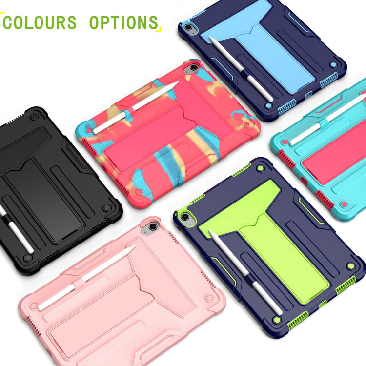 For iPad Air 11 2025 /  2024 T Holder Robot Silicone Hybrid PC Tablet Case(Mint Rose Red) - free shipping - PMC TechLife - Order now!