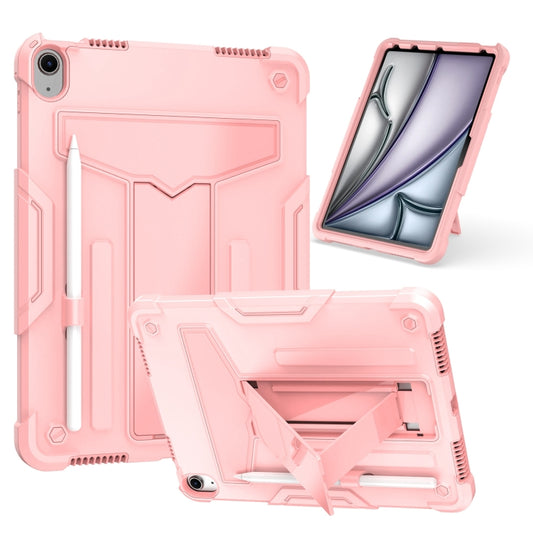 For iPad Air 11 2024 T Holder Robot Silicone Hybrid PC Tablet Case(Rose Gold) - iPad Air 11 2024 Cases by PMC Jewellery | Online Shopping South Africa | PMC Jewellery | Buy Now Pay Later Mobicred