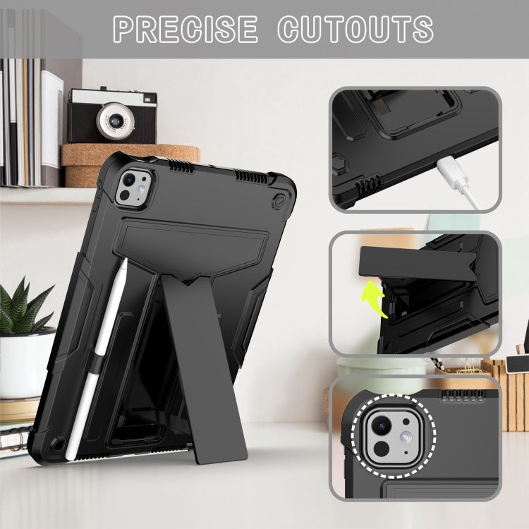 For iPad Pro 11 2024 T Holder Robot Silicone Hybrid PC Tablet Case(Black) - iPad Pro 11 2024 Cases by PMC Jewellery | Online Shopping South Africa | PMC Jewellery | Buy Now Pay Later Mobicred