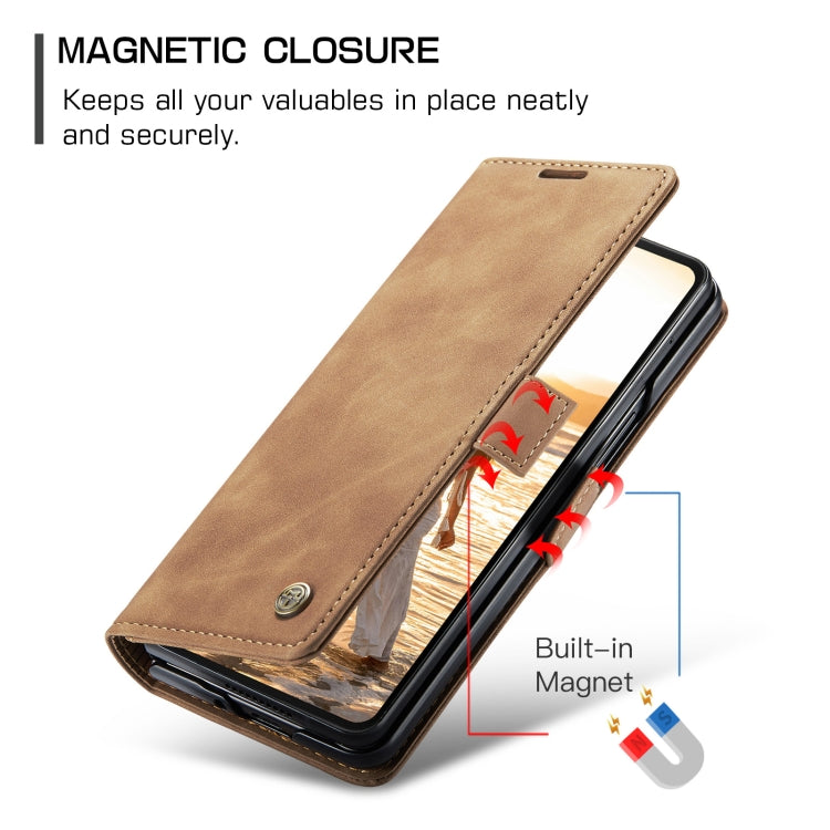 For Samsung Galaxy Z Fold6 5G CaseMe 013 Multifunctional Horizontal Flip Leather Phone Case(Brown) - Galaxy Z Fold6 5G Cases by CaseMe | Online Shopping South Africa | PMC Jewellery | Buy Now Pay Later Mobicred