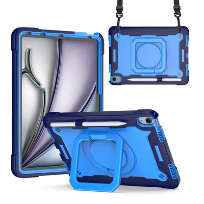 For iPad Air 11 2024 Handle Grip Holder Silicone Hybrid PC Tablet Case with Strap(Navy Blue Blue) - iPad Air 11 2024 Cases by PMC Jewellery | Online Shopping South Africa | PMC Jewellery | Buy Now Pay Later Mobicred