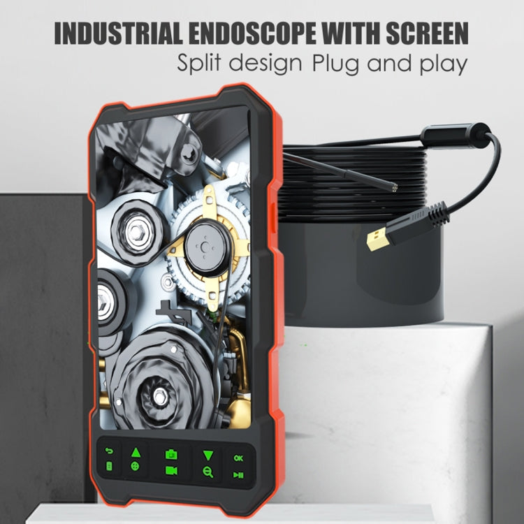 T21 4.5 inch IPS Color Screen 8mm Single Camera Split Hard Cable Industrial Endoscope, Length:10m(Black Red) -  by PMC TechLife | Online Shopping South Africa | PMC TechLife | Buy Now Pay Later Mobicred