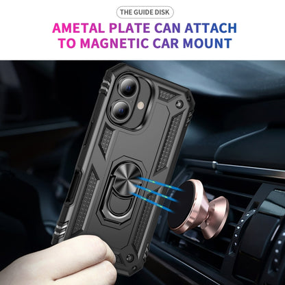 For iPhone 16 Shockproof TPU Hybrid PC Phone Case with Holder(Black) - iPhone 16 Cases by PMC Jewellery | Online Shopping South Africa | PMC Jewellery | Buy Now Pay Later Mobicred