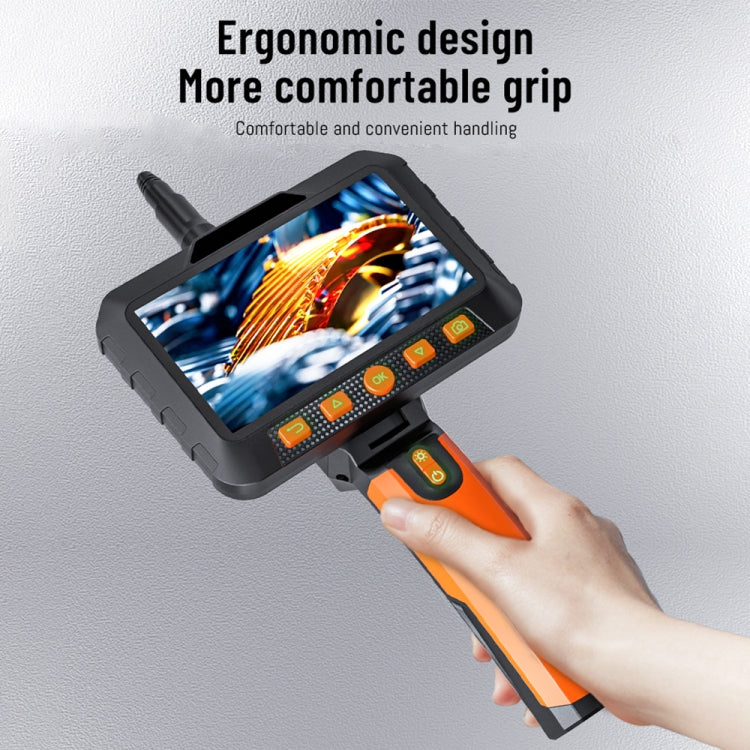 T27 5 inch IPS Color Screen 8mm Single Camera Handheld Hard Cable HD Industrial Endoscope, Length:10m(Orange Black) -  by PMC TechLife | Online Shopping South Africa | PMC TechLife | Buy Now Pay Later Mobicred