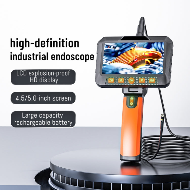 T27 5 inch IPS Color Screen 7.9mm Triple Camera Handheld Hard Cable HD Industrial Endoscope, Length:1m(Orange Black) -  by PMC TechLife | Online Shopping South Africa | PMC TechLife | Buy Now Pay Later Mobicred