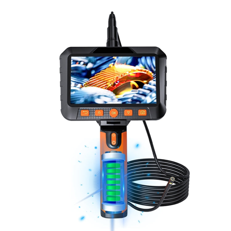 T27 5 inch IPS Color Screen 7.9mm Dual Camera Handheld Hard Cable HD Industrial Endoscope, Length:1m(Orange Black) -  by PMC TechLife | Online Shopping South Africa | PMC TechLife | Buy Now Pay Later Mobicred