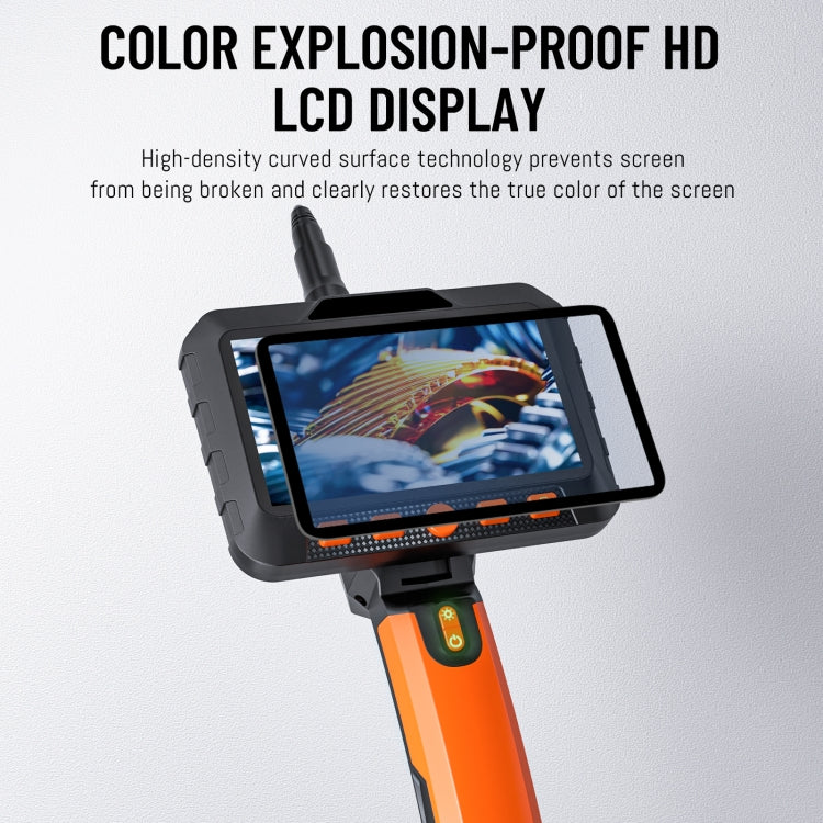 T27 5 inch IPS Color Screen 7.9mm Dual Camera Handheld Hard Cable HD Industrial Endoscope, Length:2m(Orange Black) -  by PMC TechLife | Online Shopping South Africa | PMC TechLife | Buy Now Pay Later Mobicred