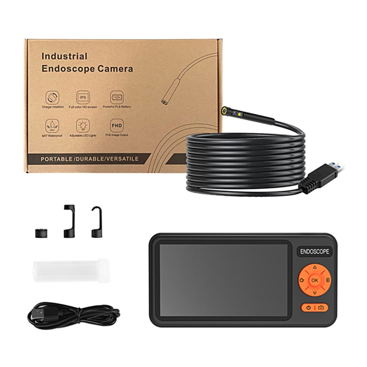 T29 5 inch IPS Screen 8mm Single Lens IP67 Waterproof Industrial Endoscope With Bracket, Length:5m - free shipping - PMC TechLife - Order now!