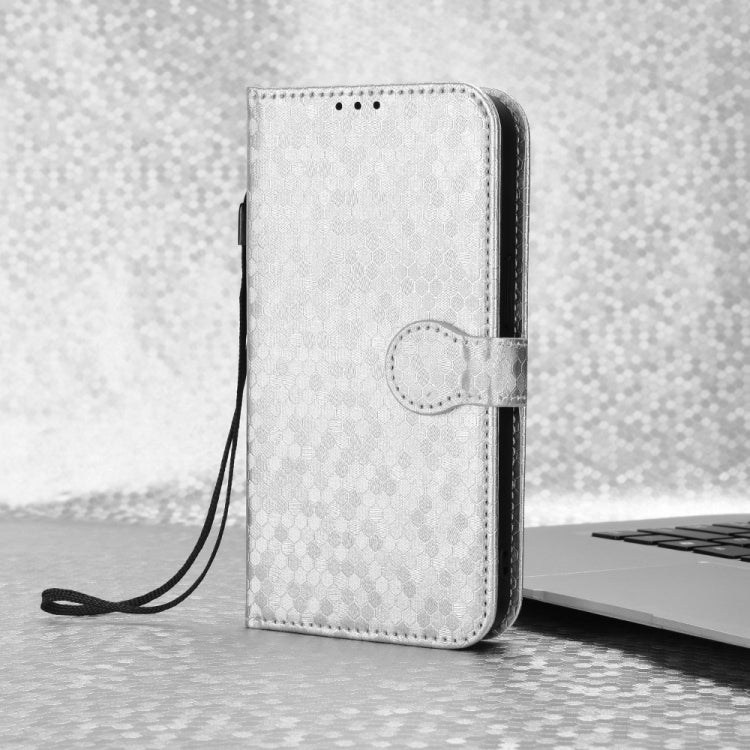 For Blackview Shark 8 Honeycomb Dot Texture Leather Phone Case(Silver) - More Brand by PMC Jewellery | Online Shopping South Africa | PMC Jewellery | Buy Now Pay Later Mobicred