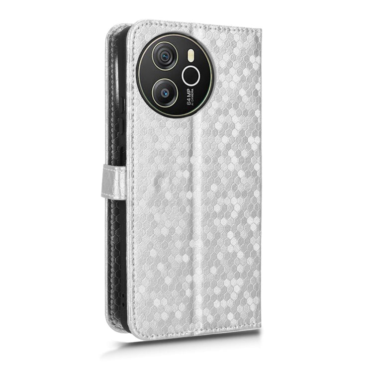 For Blackview Shark 8 Honeycomb Dot Texture Leather Phone Case(Silver) - More Brand by PMC Jewellery | Online Shopping South Africa | PMC Jewellery | Buy Now Pay Later Mobicred