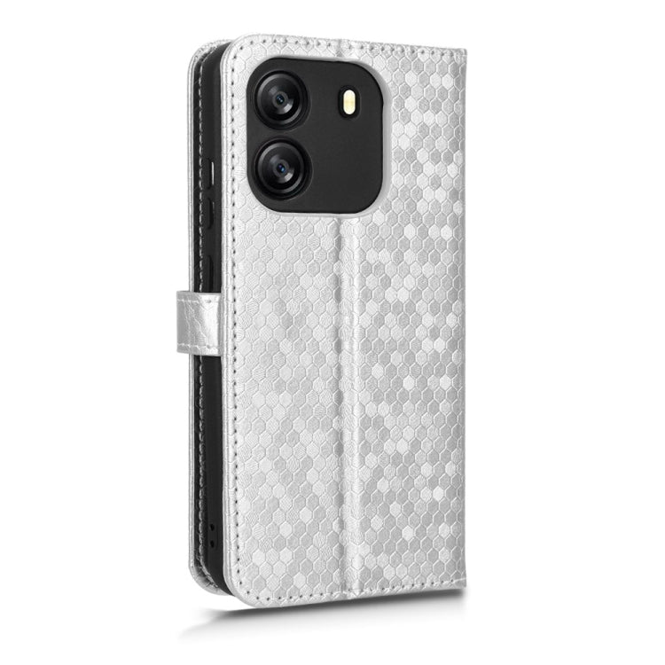 For Blackview Wave 6C Honeycomb Dot Texture Leather Phone Case(Silver) - More Brand by PMC Jewellery | Online Shopping South Africa | PMC Jewellery | Buy Now Pay Later Mobicred