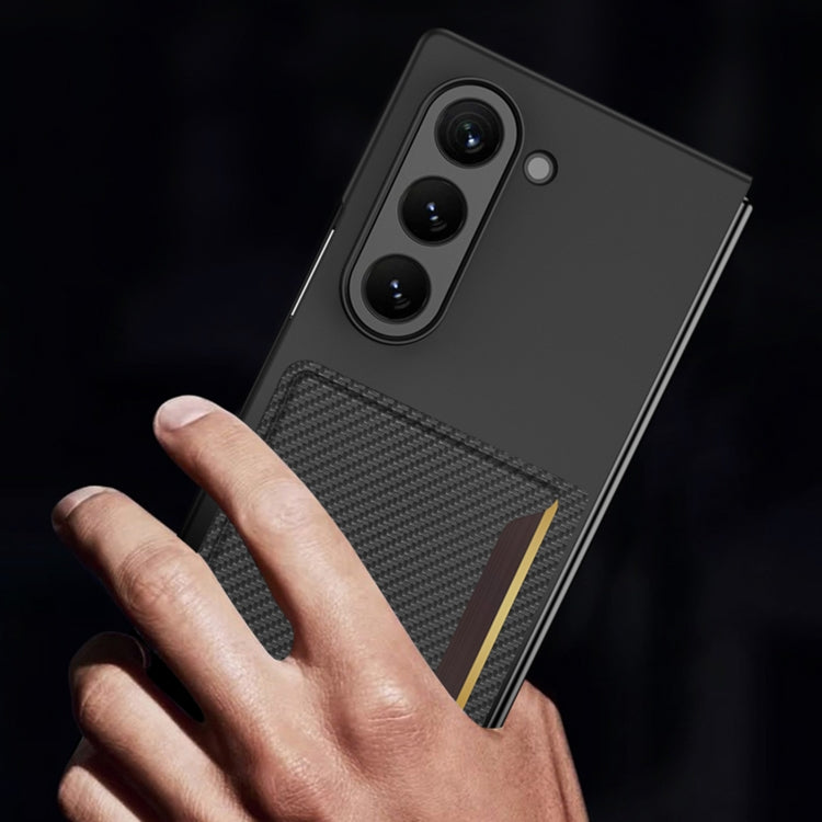 For Samsung Galaxy Z Fold6 GKK Integrated Ultra-thin Card Slots Phone Case(Carbon Fiber Texture) - free shipping - PMC Jewellery - Order now!