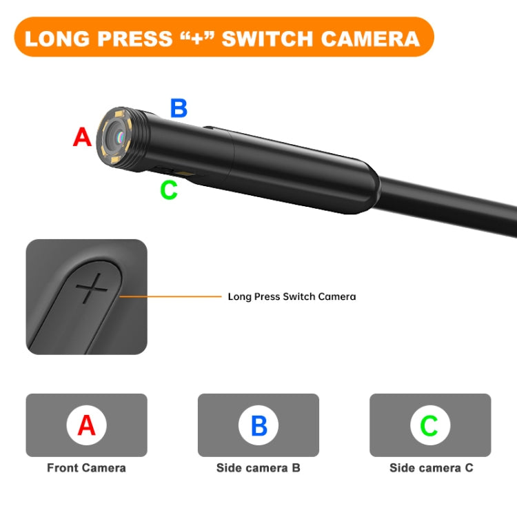 Y15 7.9mm Triple Camera WiFi Connected Hard Cable HD Industrial Endoscope, Length:3.5m(Black) -  by PMC TechLife | Online Shopping South Africa | PMC TechLife | Buy Now Pay Later Mobicred