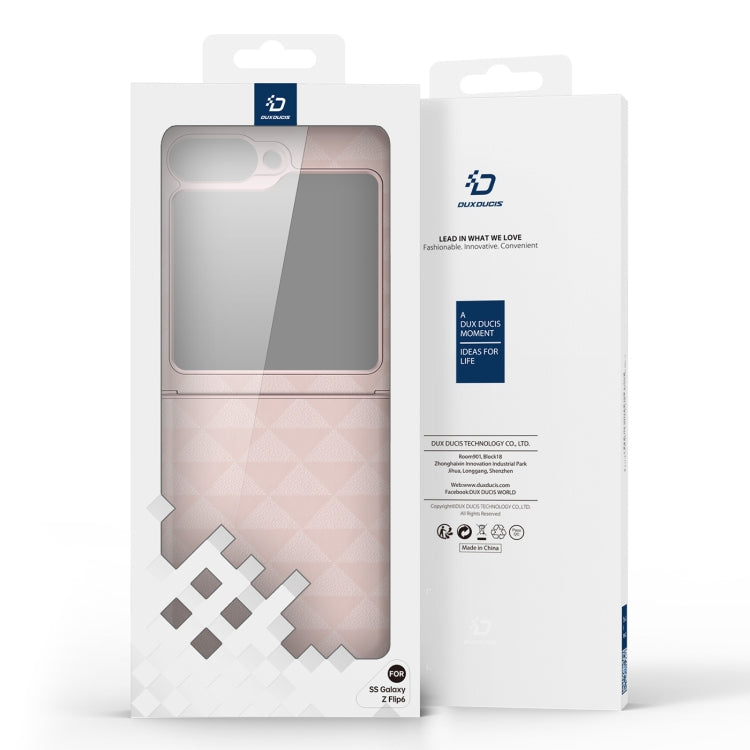 For Samsung Galaxy Z Flip6 5G DUX DUCIS Fitt Series TPU + PU Texture Full Cover Phone Case(Pink) - Galaxy Z Flip6 5G Cases by DUX DUCIS | Online Shopping South Africa | PMC Jewellery | Buy Now Pay Later Mobicred