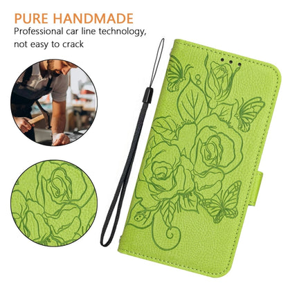 For Blackview A52 Embossed Rose RFID Anti-theft Leather Phone Case(Green) - More Brand by PMC Jewellery | Online Shopping South Africa | PMC Jewellery | Buy Now Pay Later Mobicred