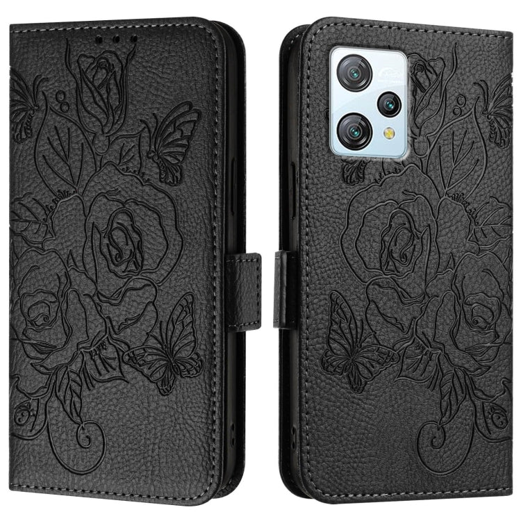 For Blackview A53 Embossed Rose RFID Anti-theft Leather Phone Case(Black) - More Brand by PMC Jewellery | Online Shopping South Africa | PMC Jewellery | Buy Now Pay Later Mobicred