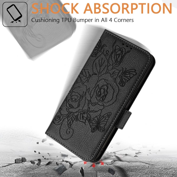 For Blackview Color 8 / Oscal Modern 8 Embossed Rose RFID Anti-theft Leather Phone Case(Black) - More Brand by PMC Jewellery | Online Shopping South Africa | PMC Jewellery | Buy Now Pay Later Mobicred