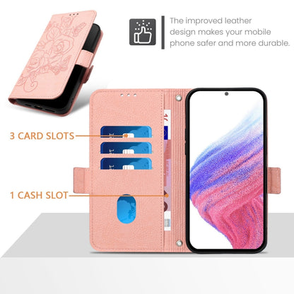 For Blackview WAVE 6C Embossed Rose RFID Anti-theft Leather Phone Case(Pink) - More Brand by PMC Jewellery | Online Shopping South Africa | PMC Jewellery | Buy Now Pay Later Mobicred