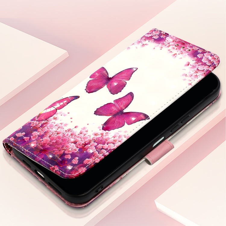 For Samsung Galaxy S25 Ultra 5G 3D Painting Horizontal Flip Leather Phone Case(Rose Butterfly) - Galaxy S25 Ultra 5G Cases by PMC Jewellery | Online Shopping South Africa | PMC Jewellery | Buy Now Pay Later Mobicred