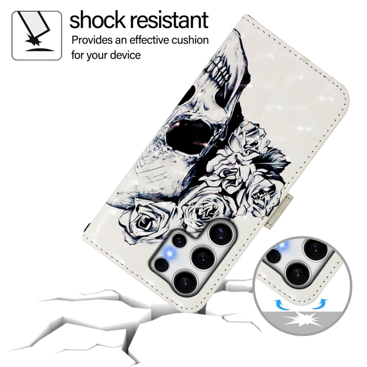 For Samsung Galaxy S25 Ultra 5G 3D Painting Horizontal Flip Leather Phone Case(Skull) - Galaxy S25 Ultra 5G Cases by PMC Jewellery | Online Shopping South Africa | PMC Jewellery | Buy Now Pay Later Mobicred