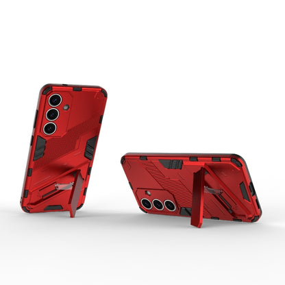 For Samsung Galaxy S25 5G Punk Armor 2 in 1 PC + TPU Shockproof Phone Case with Invisible Holder(Red) - Galaxy S25 5G Cases by PMC Jewellery | Online Shopping South Africa | PMC Jewellery | Buy Now Pay Later Mobicred