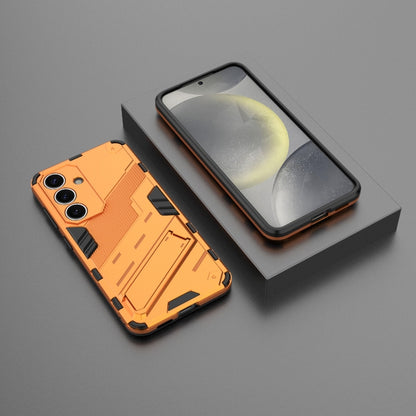 For Samsung Galaxy S25 5G Punk Armor 2 in 1 PC + TPU Shockproof Phone Case with Invisible Holder(Orange) - Galaxy S25 5G Cases by PMC Jewellery | Online Shopping South Africa | PMC Jewellery | Buy Now Pay Later Mobicred