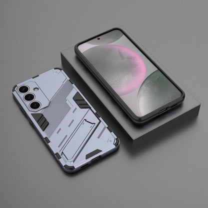 For Samsung Galaxy S25+ 5G Punk Armor 2 in 1 PC + TPU Shockproof Phone Case with Invisible Holder(Grey) - Galaxy S25+ 5G Cases by PMC Jewellery | Online Shopping South Africa | PMC Jewellery | Buy Now Pay Later Mobicred