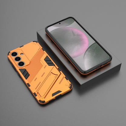 For Samsung Galaxy S25+ 5G Punk Armor 2 in 1 PC + TPU Shockproof Phone Case with Invisible Holder(Orange) - Galaxy S25+ 5G Cases by PMC Jewellery | Online Shopping South Africa | PMC Jewellery | Buy Now Pay Later Mobicred