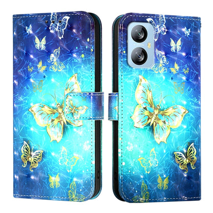 For Blackview A52 3D Painting Horizontal Flip Leather Phone Case(Golden Butterfly) - More Brand by PMC Jewellery | Online Shopping South Africa | PMC Jewellery | Buy Now Pay Later Mobicred