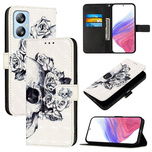 For Blackview A52 3D Painting Horizontal Flip Leather Phone Case(Skull) - More Brand by PMC Jewellery | Online Shopping South Africa | PMC Jewellery | Buy Now Pay Later Mobicred