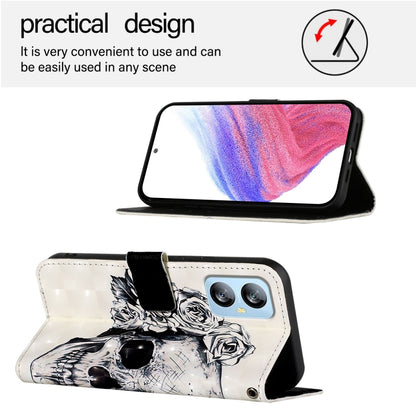 For Blackview A52 3D Painting Horizontal Flip Leather Phone Case(Skull) - More Brand by PMC Jewellery | Online Shopping South Africa | PMC Jewellery | Buy Now Pay Later Mobicred