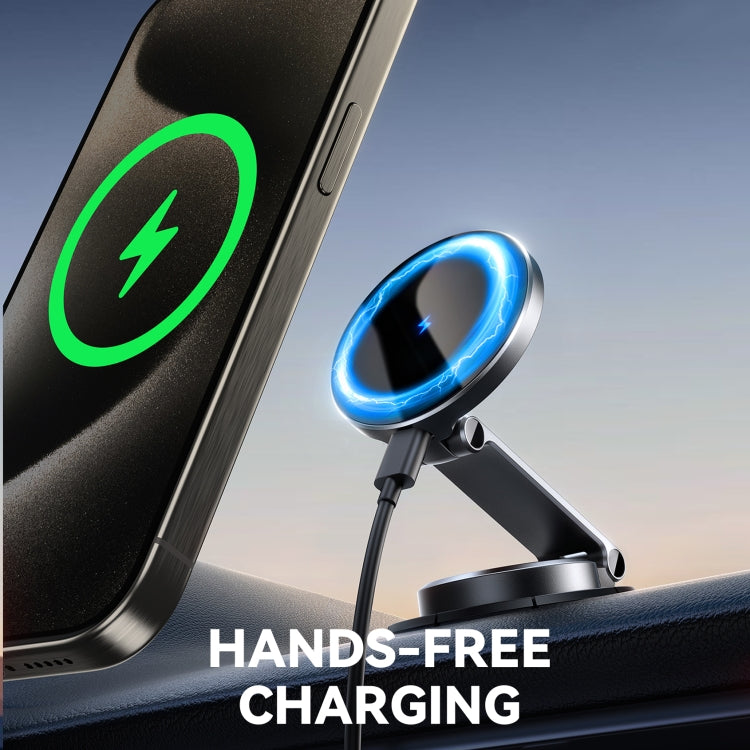 JOYROOM JR-ZS408 Metal Car Magnetic Wireless Charger Holder(Black) - free shipping - PMC Jewellery - Order now!