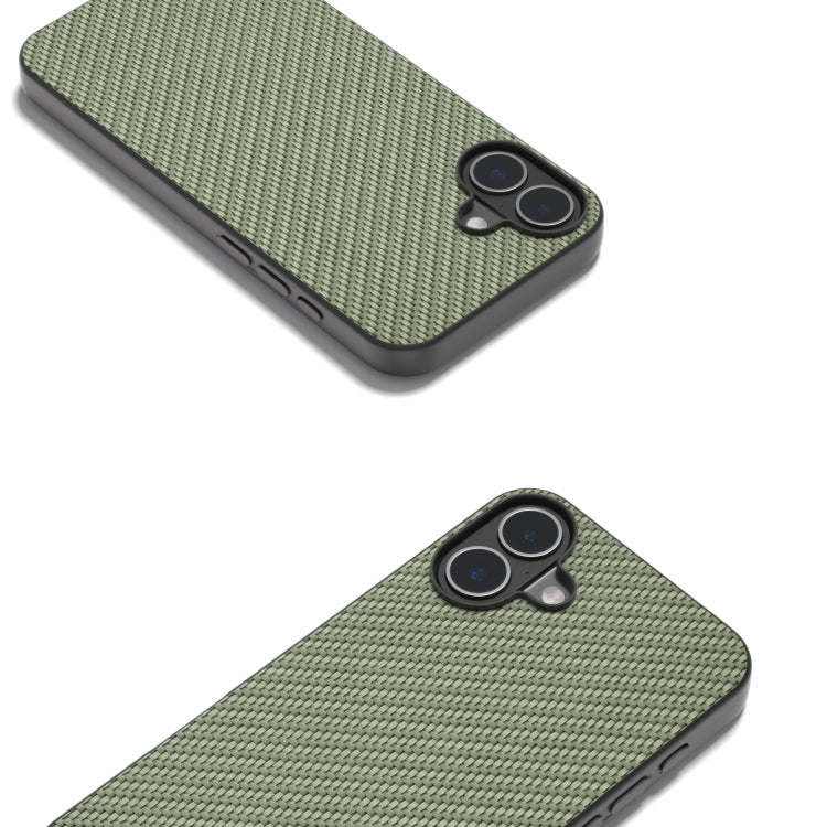 For iPhone 16 Plus Carbon Fiber Texture Protective Phone Case(Green) - iPhone 16 Plus Cases by PMC Jewellery | Online Shopping South Africa | PMC Jewellery | Buy Now Pay Later Mobicred