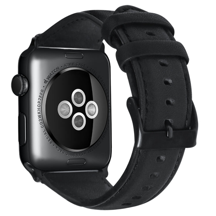 For Apple Watch Ultra 2 49mm Oil Wax Genuine Leather Watch Band(Black) - Watch Bands by PMC TechLife | Online Shopping South Africa | PMC TechLife | Buy Now Pay Later Mobicred