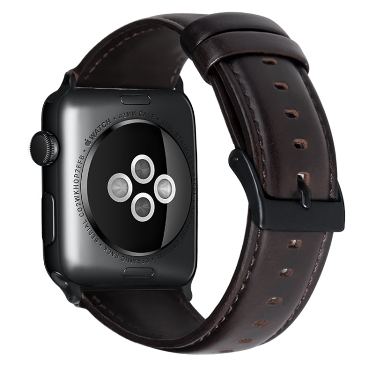 For Apple Watch Ultra 49mm Oil Wax Genuine Leather Watch Band(Dark Brown) - Watch Bands by PMC TechLife | Online Shopping South Africa | PMC TechLife | Buy Now Pay Later Mobicred