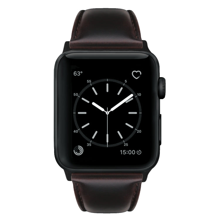 For Apple Watch Ultra 49mm Oil Wax Genuine Leather Watch Band(Dark Brown) - Watch Bands by PMC TechLife | Online Shopping South Africa | PMC TechLife | Buy Now Pay Later Mobicred