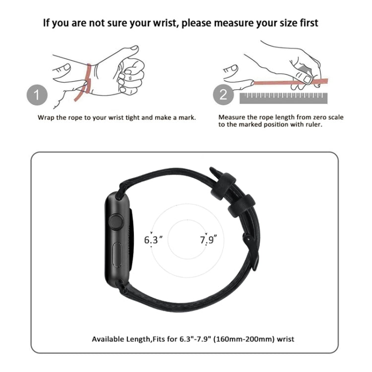 For Apple Watch Series 3 38mm Oil Wax Genuine Leather Watch Band(Black) - Watch Bands by PMc TechLife | Online Shopping South Africa | PMc TechLife | Buy Now Pay Later Mobicred