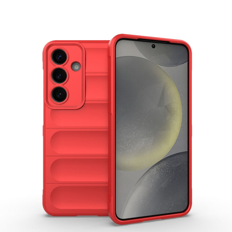 For Samsung Galaxy S25 5G Magic Shield TPU + Flannel Phone Case(Red) - Galaxy S25 5G Cases by PMC Jewellery | Online Shopping South Africa | PMC Jewellery | Buy Now Pay Later Mobicred