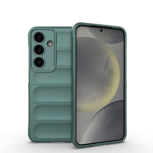 For Samsung Galaxy S25 5G Magic Shield TPU + Flannel Phone Case(Dark Green) - Galaxy S25 5G Cases by PMC Jewellery | Online Shopping South Africa | PMC Jewellery | Buy Now Pay Later Mobicred